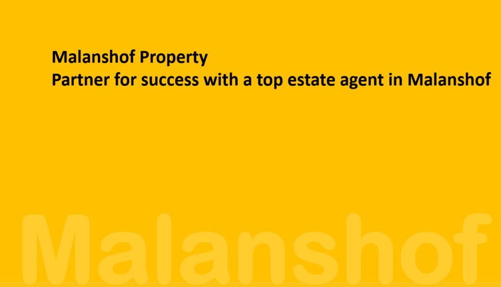 Work with a strong estate agent in Malanshof when you sell. Call Sandy on 083 550 1220